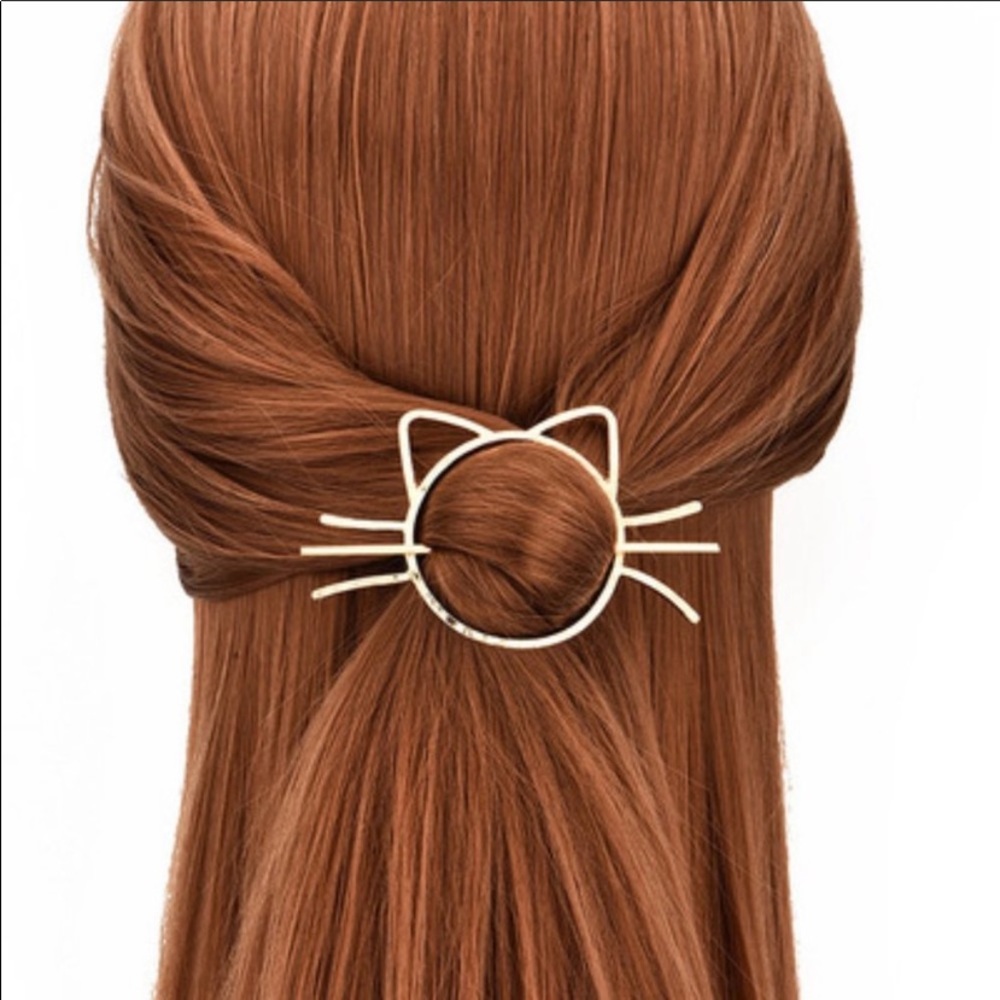 Cat Themed 2-pc. Hair Ornament Gold Tone